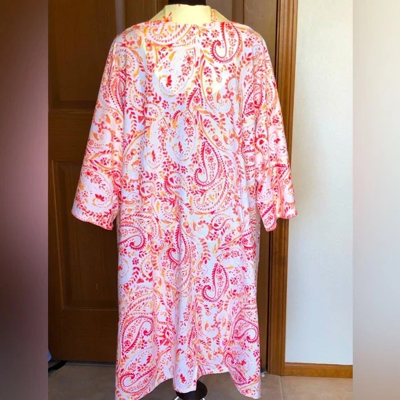 NWOT CAROLE HOCKMAN sL matching nightgown & robe(w/pockets) Yellow/orange - Picture 7 of 9